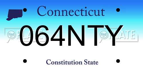 064NTY Connecticut License Plate