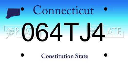 064TJ4 Connecticut License Plate