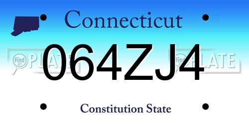 064ZJ4 Connecticut License Plate