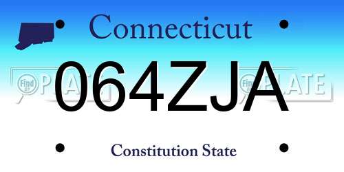064ZJA Connecticut License Plate
