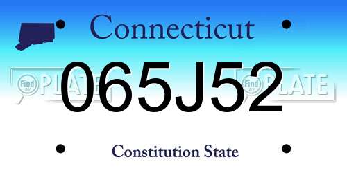 065J52 Connecticut License Plate