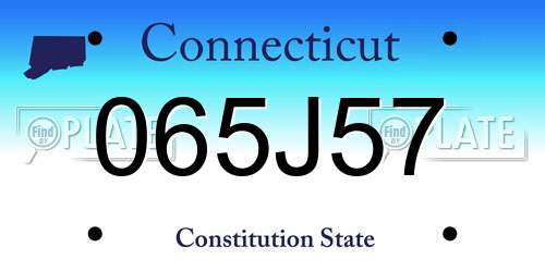 065J57 Connecticut License Plate