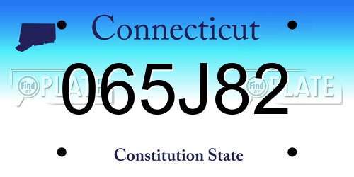 065J82 Connecticut License Plate