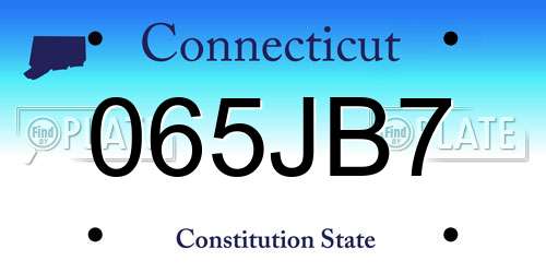 065JB7 Connecticut License Plate
