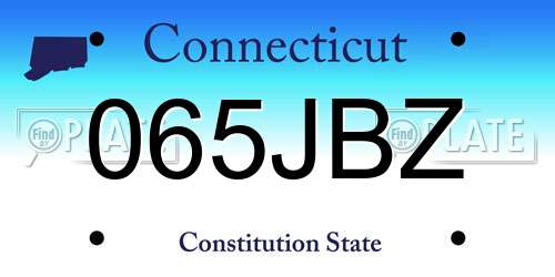 065JBZ Connecticut License Plate