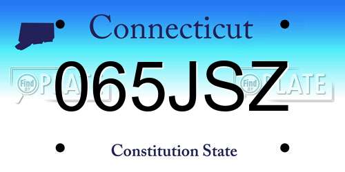 065JSZ Connecticut License Plate