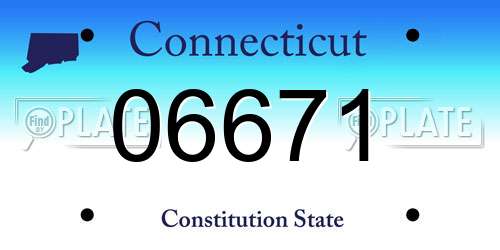 06671 Connecticut License Plate