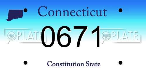 0671 Connecticut License Plate