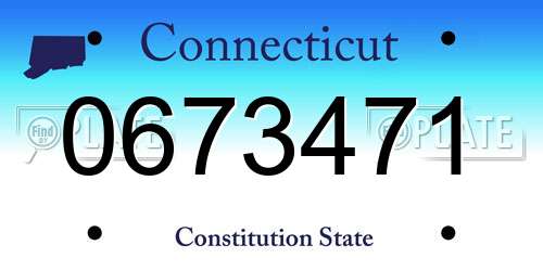 0673471 Connecticut License Plate