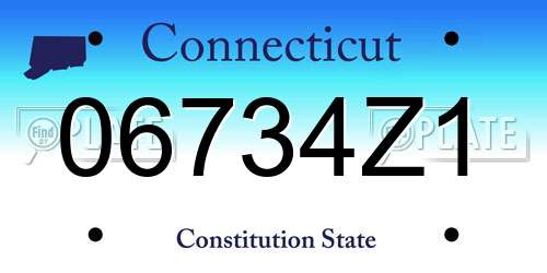 06734Z1 Connecticut License Plate