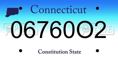 06760O2 Connecticut License Plate