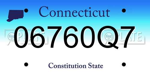 06760Q7 Connecticut License Plate