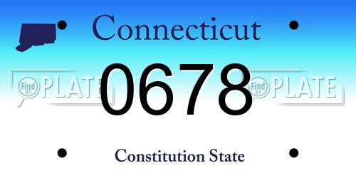 0678 Connecticut License Plate