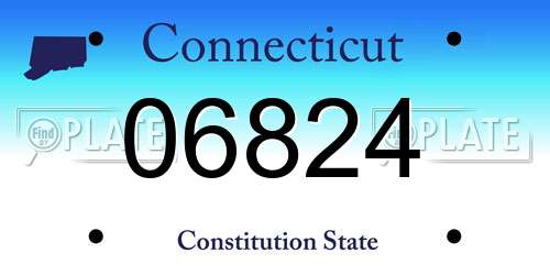 06824 Connecticut License Plate