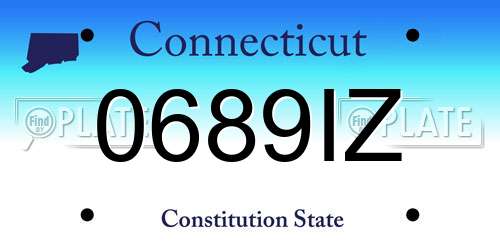 0689IZ Connecticut License Plate