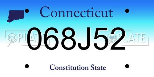 068J52 Connecticut License Plate