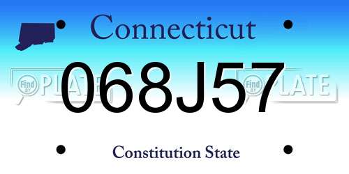 068J57 Connecticut License Plate