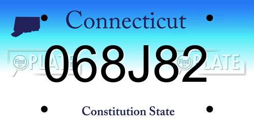 068J82 Connecticut License Plate
