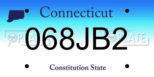 068JB2 Connecticut License Plate
