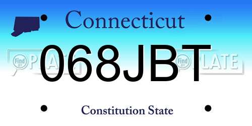 068JBT Connecticut License Plate