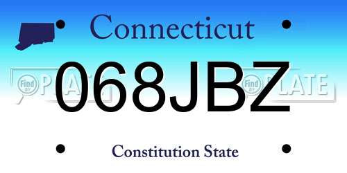 068JBZ Connecticut License Plate
