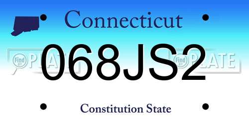 068JS2 Connecticut License Plate