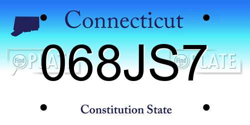 068JS7 Connecticut License Plate