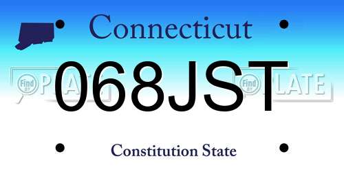 068JST Connecticut License Plate
