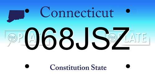 068JSZ Connecticut License Plate