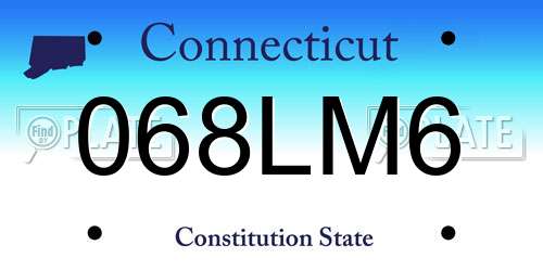 068LM6 Connecticut License Plate
