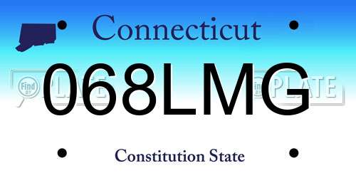 068LMG Connecticut License Plate