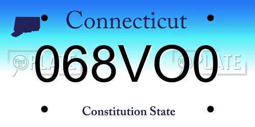 068VO0 Connecticut License Plate