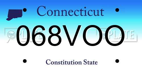 068VOO Connecticut License Plate