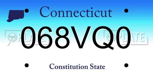 068VQ0 Connecticut License Plate