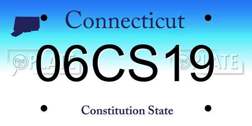 06CS19 Connecticut License Plate