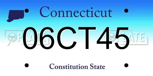 06CT45 Connecticut License Plate