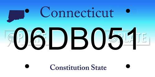 06DB051 Connecticut License Plate