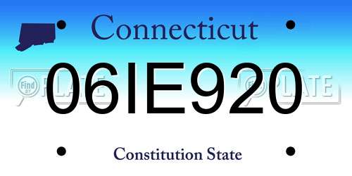 06IE920 Connecticut License Plate