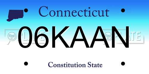 06KAAN Connecticut License Plate