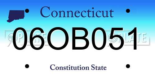 06OB051 Connecticut License Plate