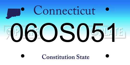 06OS051 Connecticut License Plate