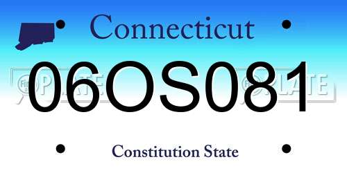 06OS081 Connecticut License Plate