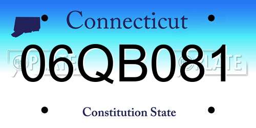 06QB081 Connecticut License Plate