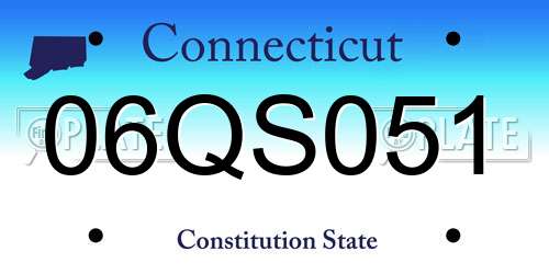 06QS051 Connecticut License Plate