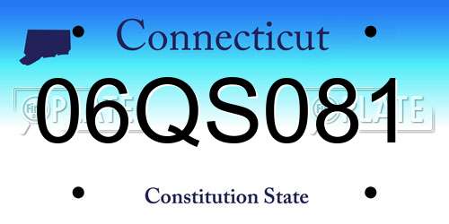 06QS081 Connecticut License Plate