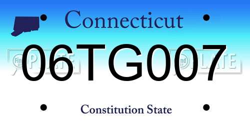 06TG007 Connecticut License Plate