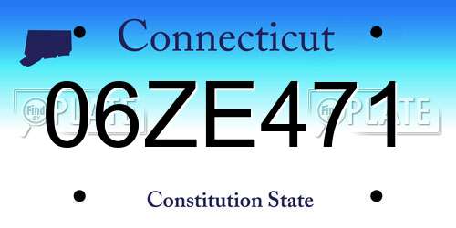 06ZE471 Connecticut License Plate