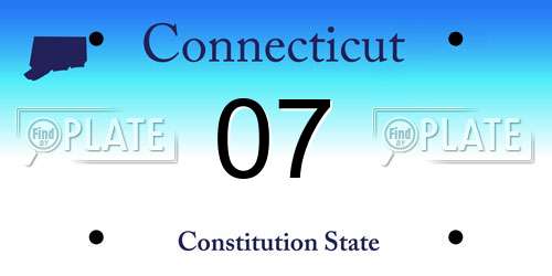 07 Connecticut License Plate