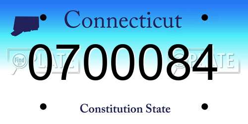 0700084 Connecticut License Plate