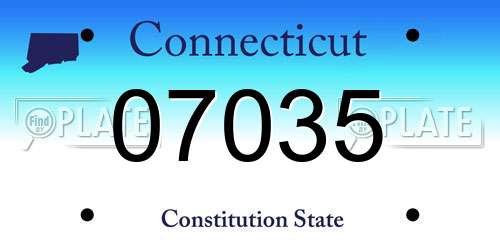 07035 Connecticut License Plate
